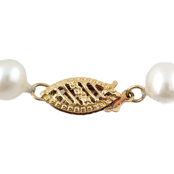 Vintage 14K Yellow Gold Freshwater Pearl Bracelet #13587 - Picture 2 of 5